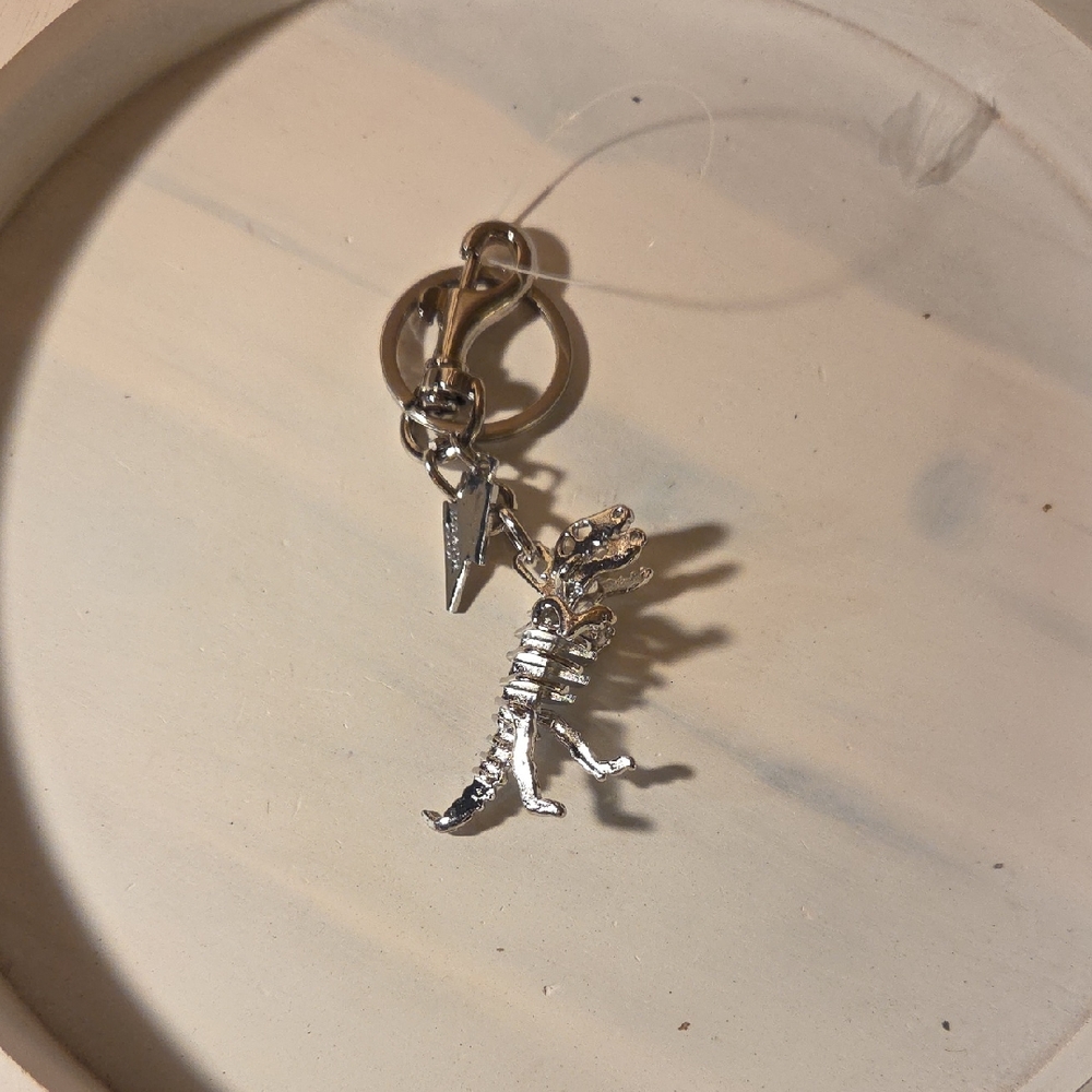 Silver Rexy Dino Hang Tag